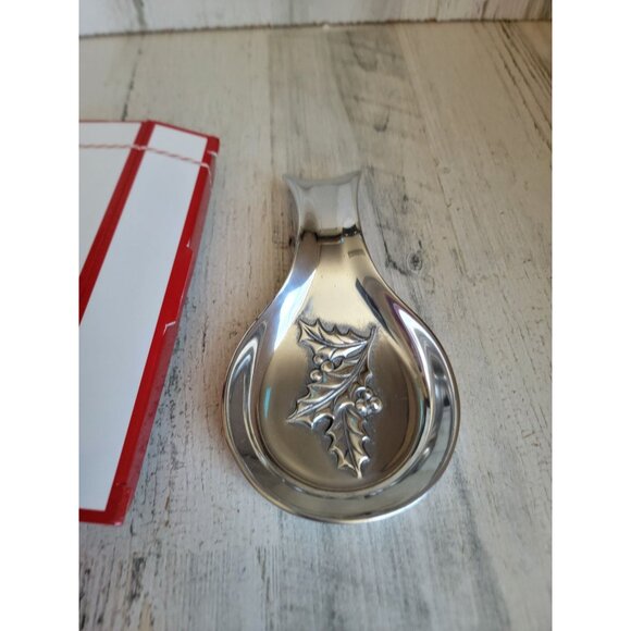 Lenox holiday Pinecone Holly‎ spoon rest Xmas home decor kitchen - Picture 2 of 7